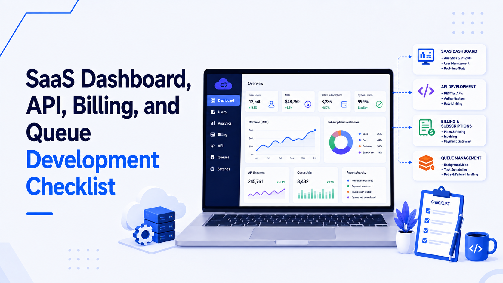 SaaS Development Checklist: Dashboard, API, Billing, Queues